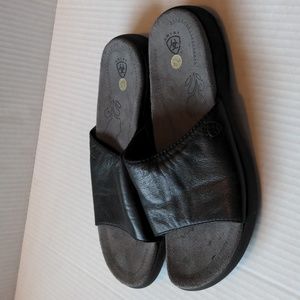 Ariat Black Leather Slide Sandals Size 6.5
